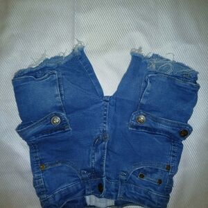 Kids Blue Denim Cargo Shorts